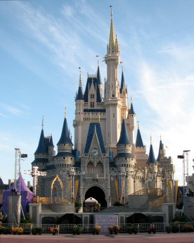 The iconic Cinderella Castle in the Magic Kingdom park at Walt Disney World.